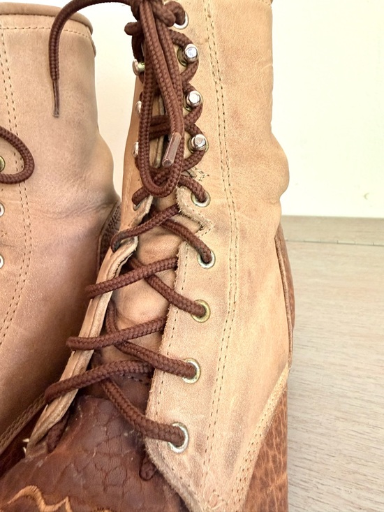 Vintage Ariat 2056 A2 Competitor Heritage Laced Boots Two Tone Kiltie Mens 7.5 main image 7